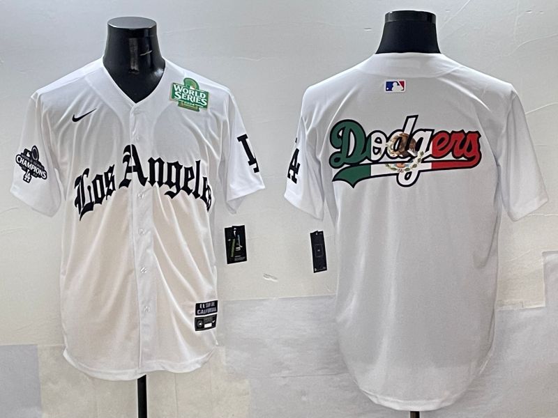 Men Los Angeles Dodgers Blank White Five generations Joint Name 2025 Nike MLB Jersey style 43